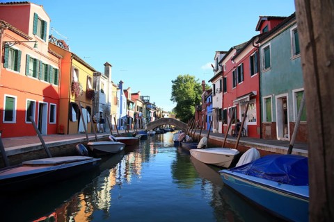 Colourful house on Burano island, Venice, Italy