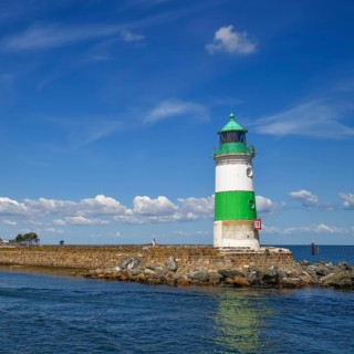 Lighthouse from 1871 on the former pilot island of Schleimünde, Baltic Sea, Schleswig-Holstein,
