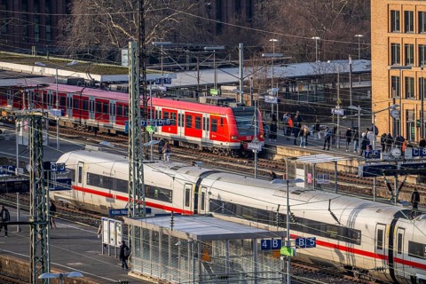 Cologne-Messe/Deutz station, 2nd largest train station in Cologne, transfer station between