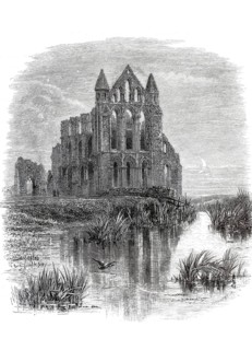 Whitby Abbey, a former Benedictine monastery in Whitby, a historic port town on the North Sea coast