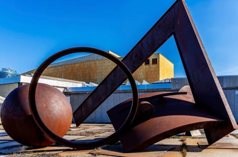 Sculpture Constellation by Bernhard Heiliger, entrance to the Ibero-American Institute, Berlin,