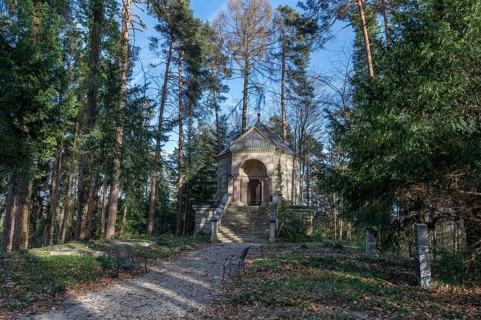 Mausoleum of the Tucher family in the forest, Simmelsdorf, Middle Franconia, Bavaria, Germany