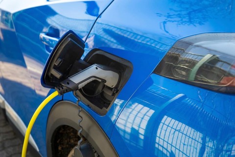 Electric car at the charging station