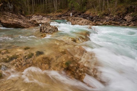 The Riss creek flowing fast through the Eng valley