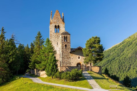 San Gian Church, Celerina/Schlarigna, Engadin, Graubünden, Switzerland