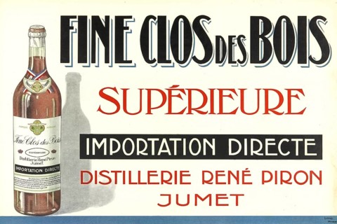Advertising poster, beverage advertisement, advertising poster comes from the René Piron distillery