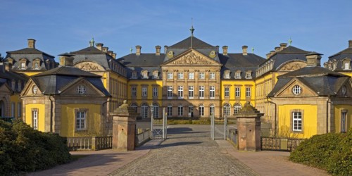 Arolsen Residential Palace with the guardhouses of the court, baroque palace, Bad Arolsen, Hesse,
