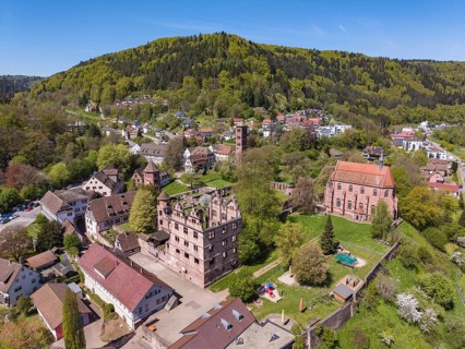 Aerial view of the Hirsau monastery ruins, a former important Benedictine abbey in the Nagold