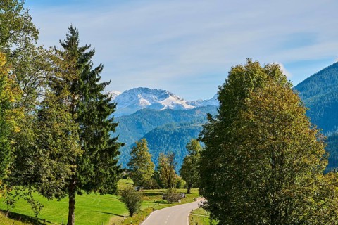 Mountains in autumn colours, Berchtesgaden Alps, Berchtesgaden National Park, Berchtesgadener Land,