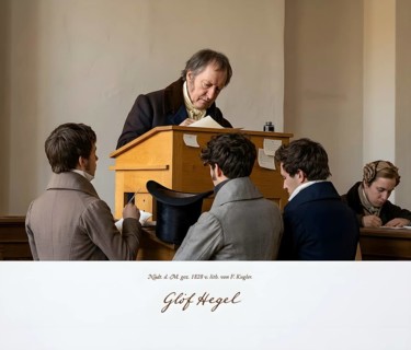 Georg Friedrich Wilhelm Hegel during a lecture at Berlin University, phicosophist, idealism,