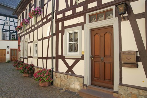 Half-timbered house, Eltville, Rheingau, Taunus, Hesse, Germany