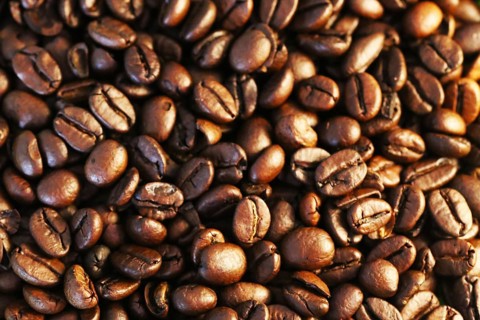 Close up view coffee beans