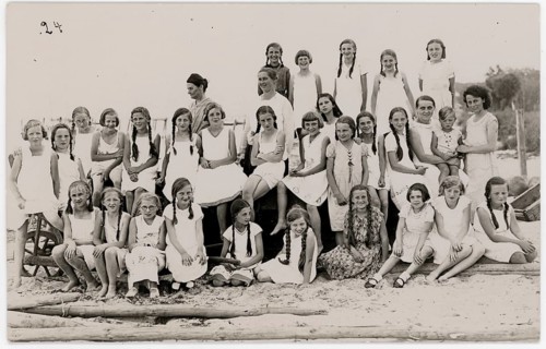 Bathing, swimwear, woman, girls, leisure, fun, summer, group of girls in summer dresses on the