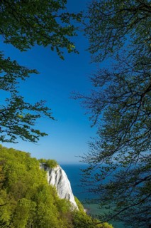 View of chalk cliffs in Jasmund National Park on Rügen, Sassnitz, Rügen, Mecklenburg-Western