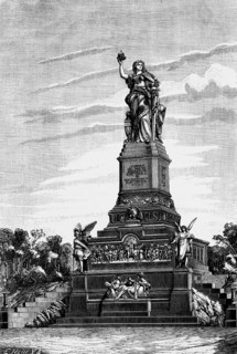 Niederwald monument from 1883 in Rüdesheim am Rhein, national monument to the founding of the