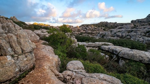 Bizarre limestone rock formations, El Torcal nature reserve, Torcal de Antequera, Malaga province,