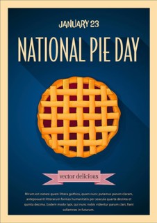 National Pie Day card, editable vector illustration