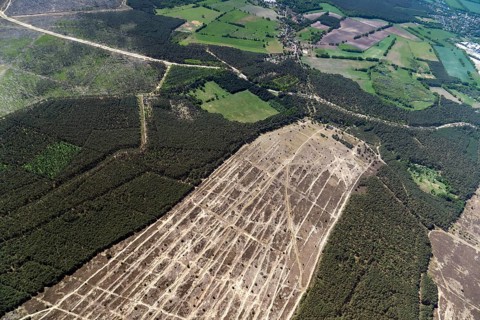 Former military training area Lübtheen, military training area, aerial photograph, aerial view,
