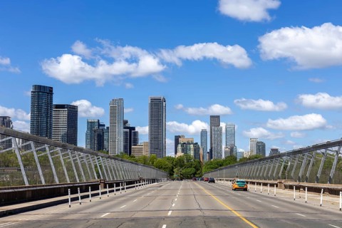 Toronto financial district skyline panorama with luxury condos and financial offices