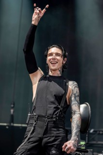 Andrew Andy Biersack, singer of Black Veil Brides live at Rock im Park on Zeppelin Field in