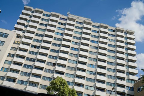 Residential tower block, Potsdamer Straße, Tiergarten, Mitte, Berlin, Germany
