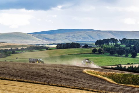 Scottish fields and farms, Southeast Scotland, UK