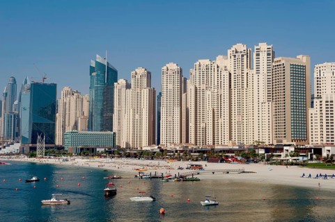 Dubai, United Arab Emirates. July 2nd 2019 Luxury beachside apartments and hotels at Jumeirah