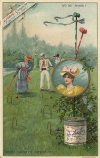 Picture series Riddle, where is the fourth player, Liebig picture, digitally restored reproduction