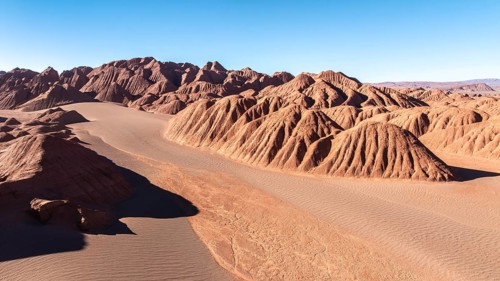 Majestic view of the Devil's Desert in Salta, Argentina, showcasing unique red rock formations