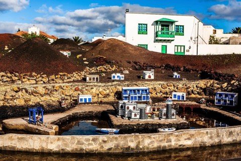 large nativity scenes with typical buildings of Lanzarote in many municipalities, Lanzarote, Canary