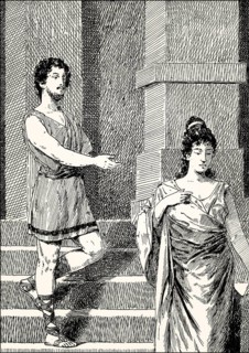 Orestes with Iphigenia, scene from Iphigenia in Tauris, Act IV, Johann Wolfgang von Goethe
