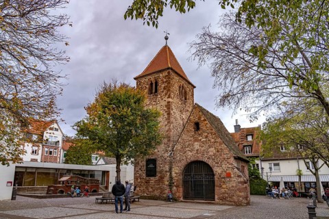 The Old St. John's Church on Neuenheimer Marktplatz in Heidelberg, Baden-Württemberg, Germany