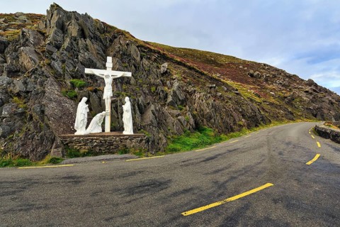 Crucifixion scene on the cliffs, Slea Head Drive, Dingle Peninsula, Kerry, Wild Atlantic Way,