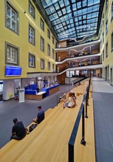 The new RathausForum, integrated in the former courtyard, Town Hall, Witten, Ruhr area, North
