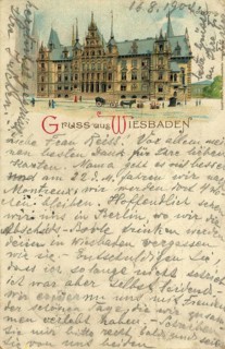 Historical postcard, picture postcard, Wiesbaden, Hesse, Germany, digitally enhanced reproduction