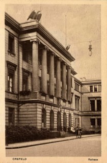 Krefeld Town Hall, around 1910, North Rhine-Westphalia, Germany, authentic reproduction of an old