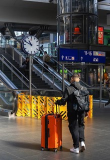 Central Station, yellow barriers on escalators at Berlin Central Station, which have been defective