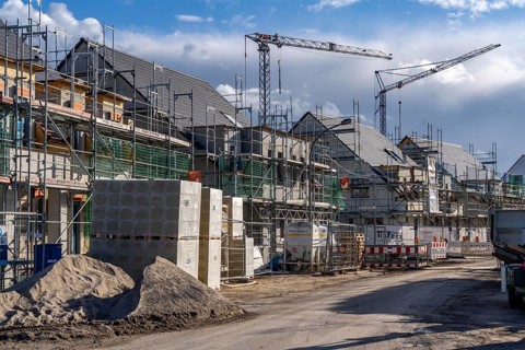 New-build neighbourhood, around 140 detached and semi-detached houses being built in the south of