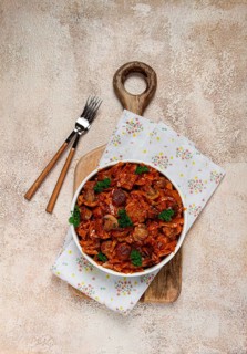 Bigos, bigus is a national Polish dish, made of cabbage and meat, stewed, homemade, no people