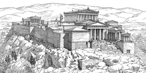 Reconstruction of the Acropolis of Athens, Greece