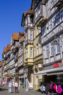 Half-timbered houses, Lange Strasse, Deutsche Fachwerkstrasse, Hannoversch Münden, Hann. Münden,
