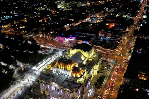 Mexico City panoramic view from a city observation deck