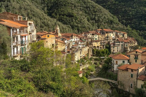 The medieval village of Rocchetta Nervina in Val Nervia, Liguria, Italy