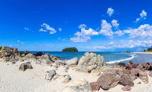 Tauranga harbour and Bay of Plenty scenic shoreline