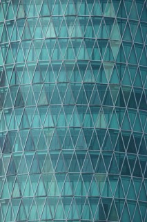 Detail of glass wall with glass window from Westhafen Tower, structure, green, monochrome, pattern,