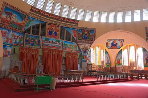 Tigray region, Axum, Aksum, St Mary's Cathedral, Maryam Tsion, inside, Ethiopia