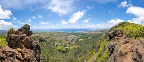 Sleeping Giant (Nounou Mountain) East Trail overlooking Wailua, Kauai, Hawaii, USA, North America