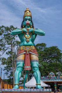 Statue of Hanuman at entrance to the Batu caves, cave complex in Gombak, Selangor near Kuala