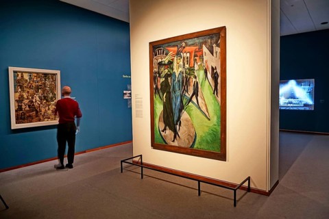 Front: Ernst Ludwig Kirchner, Potsdamer Platz. 1914, Ruin and intoxication. Berlin 1910 - 1930,
