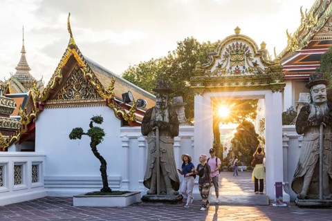 Wat Pho Temple is Bangkok's oldest Buddhist monastery near the Grand Palace. Bangkok, Thailand